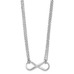 Leslie's Sterling Silver RH-plated Polished Infinity Symbol Necklace - Image 2