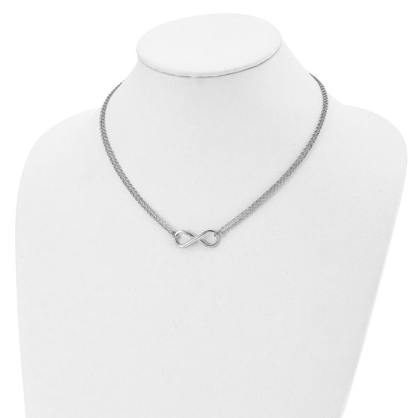 Leslie's Sterling Silver RH-plated Polished Infinity Symbol Necklace - Image 3