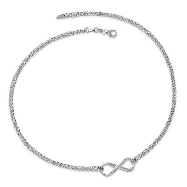 Leslie's Sterling Silver RH-plated Polished Infinity Symbol Necklace - Image 4