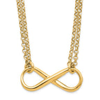 Leslie's Sterling Silver Gold-plated Polished Infinity Symbol Necklace