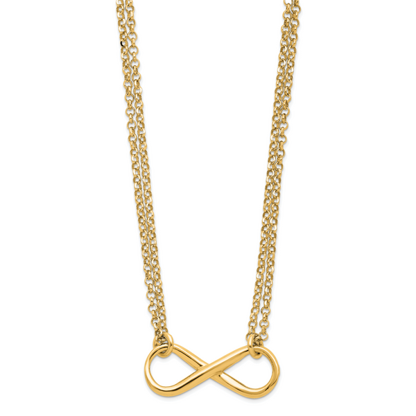 Leslie's Sterling Silver Gold-plated Polished Infinity Symbol Necklace - Image 2