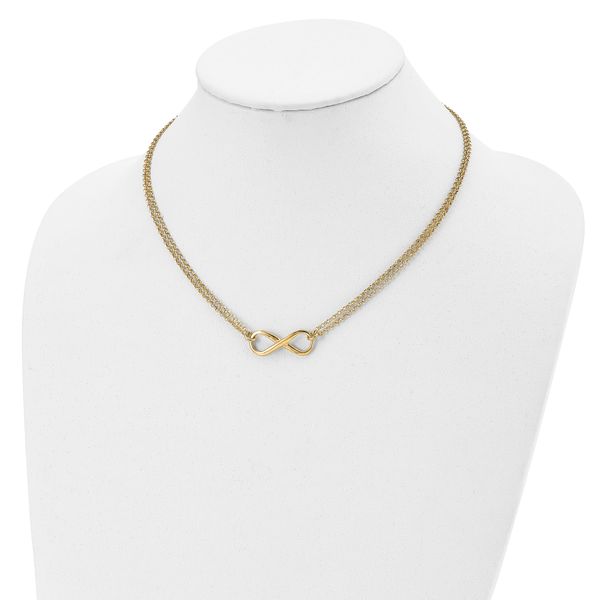 Leslie's Sterling Silver Gold-plated Polished Infinity Symbol Necklace - Image 3
