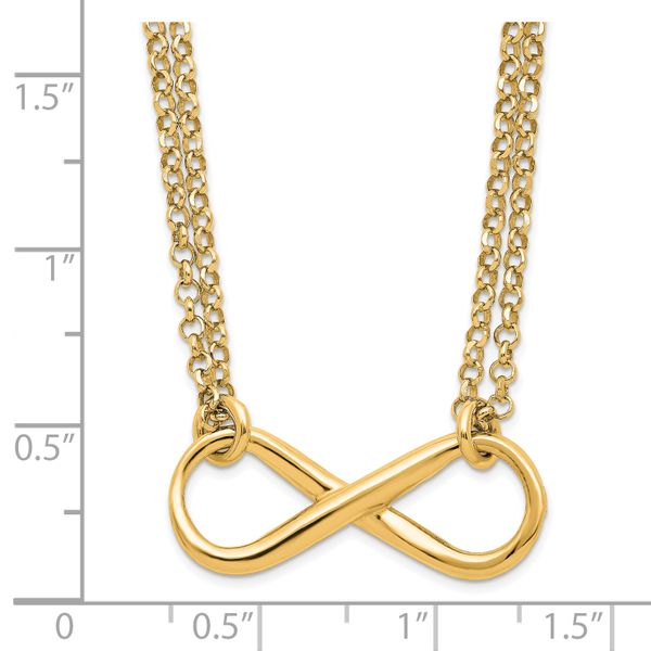 Leslie's Sterling Silver Gold-plated Polished Infinity Symbol Necklace - Image 5