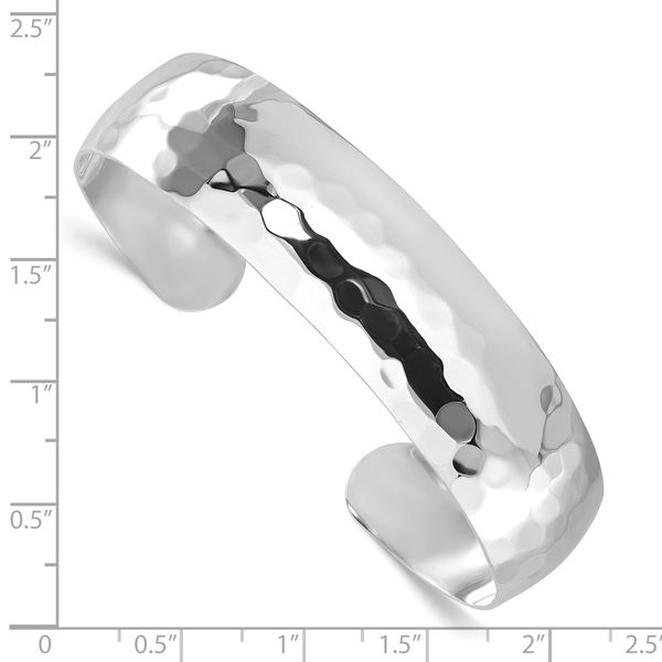 Leslie's Sterling Silver Polished Hammered Slip-on Bangle - Image 3