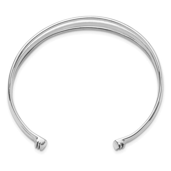 Sterling Silver Polished Fancy Slip-on Bangle - Image 2