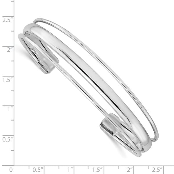 Sterling Silver Polished Fancy Slip-on Bangle - Image 3
