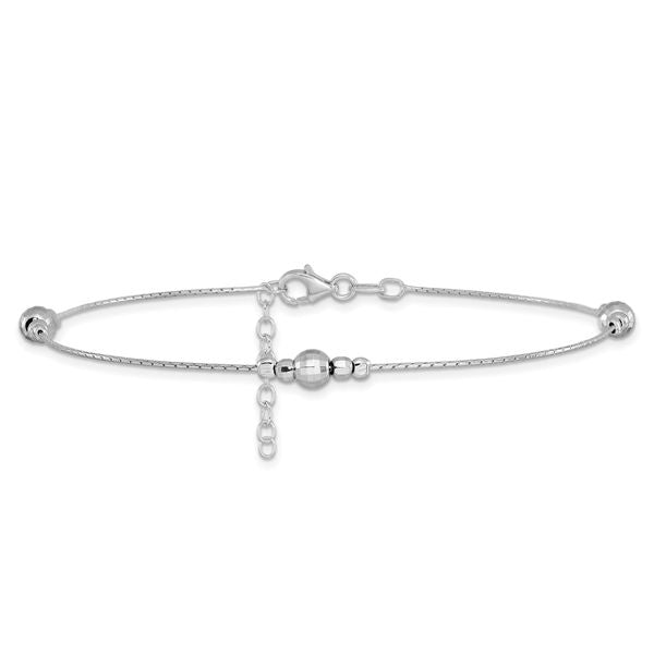 Leslie's Sterling Silver Polished w/1in ext. Anklet - Image 3