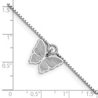 Leslie's SS Polished & Textured Butterfly w/1in ext. Anklet - Image 4