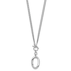 Leslie's Sterling Silver RH-plat Polished Fancy 2-Strand Necklace - Image 2