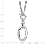 Leslie's Sterling Silver RH-plat Polished Fancy 2-Strand Necklace - Image 3