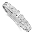 Leslie's Sterling Silver CZ Woven Flexible Cuff