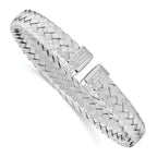 Leslie's Sterling Silver CZ Woven Flexible Cuff