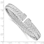 Leslie's Sterling Silver CZ Woven Flexible Cuff - Image 3