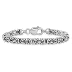 Leslie's Sterling Silver Rhodium-plated Polished Link Bracelet - Image 3
