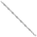 Leslie's Sterling Silver Rhodium-plated Polished/Textured Bracelet - Image 2
