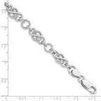 Leslie's Sterling Silver Rhodium-plated Polished/Textured Bracelet - Image 4