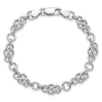 Leslie's Sterling Silver Rhodium-plated Polished/Textured Bracelet - Image 5