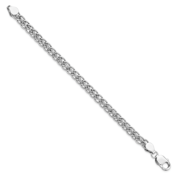 Leslie's Sterling Silver Rhodium-plated Polished Link Bracelet - Image 2
