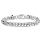 Leslie's Sterling Silver Rhodium-plated Polished Link Bracelet - Image 3