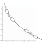 Leslie's Sterling Silver Rhodium-plated Fancy Link 9 with 1in ext. Anklet - Image 4
