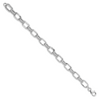 Leslie's Sterling Silver Rhodium-plated Polished and Textured Link Bracelet - Image 2