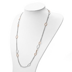 Leslie's Sterling Silver RH/Rose-plat Scratch-finish 2-Chain Necklace - Image 3