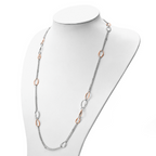 Leslie's Sterling Silver RH/Rose-plat Scratch-finish 2-Chain Necklace - Image 4