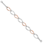 Leslie's Sterling Silver Rose-plated w/1in ext. Link Bracelet - Image 2