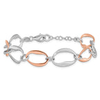 Leslie's Sterling Silver Rose-plated w/1in ext. Link Bracelet - Image 3
