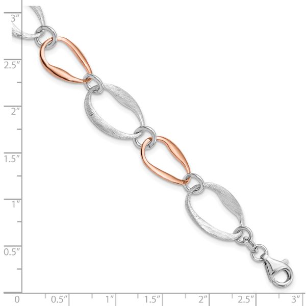 Leslie's Sterling Silver Rose-plated w/1in ext. Link Bracelet - Image 4