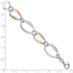 Leslie's Sterling Silver Rose-plated w/1in ext. Link Bracelet - Image 4