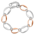 Leslie's Sterling Silver Rose-plated w/1in ext. Link Bracelet - Image 5