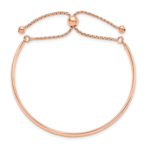 Sterling Silver Rose Gold-plated Polished Adjust Bangle - Image 3