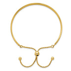Sterling Silver Gold-plated Polished Adjustable Bangle - Image 3