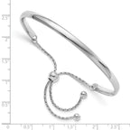 Sterling Silver Polished Adjustable Bangle - Image 2