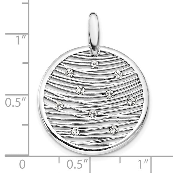 Leslie's Sterling Silver RH-plated Polished Preciosa Crystal Pendant - Image 3