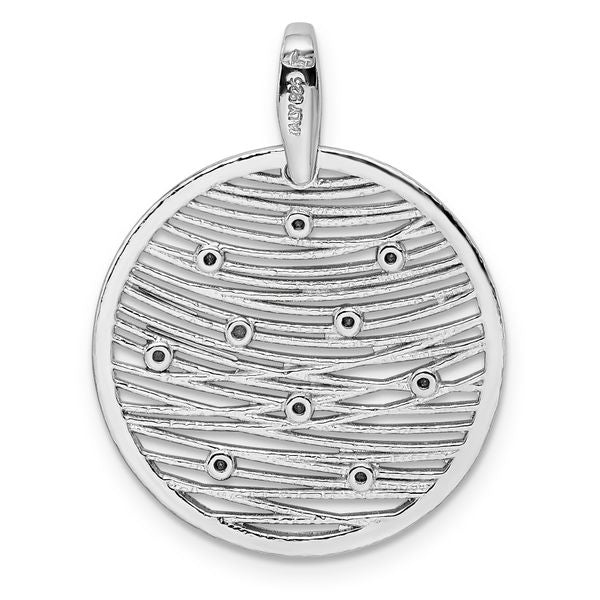 Leslie's Sterling Silver RH-plated Polished Preciosa Crystal Pendant - Image 4