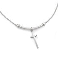Leslie's Sterling Silver Polished Cross w/1in ext. Necklace