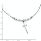 Leslie's Sterling Silver Polished Cross w/1in ext. Necklace - Image 3