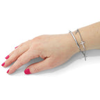Leslie's Sterling Silver Polished Crosses w/2in ext. Wrap Bracelet - Image 2