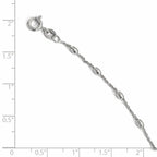Leslie's Sterling Silver Polished Beaded with 1in ext. Anklet - Image 4