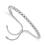 Leslie's Sterling Silver Polished Beaded Adjustable Bracelet