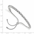 Leslie's Sterling Silver Polished Beaded Adjustable Bracelet - Image 2