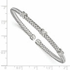 Leslie's Sterling Silver Rhodium-plated CZ Woven Cuff - Image 2