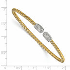 Leslie's Sterling Silver Rhodium-plated and Gold-plated CZ Woven Cuff - Image 2