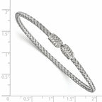 Leslie's Sterling Silver Rhodium-plated CZ Woven Cuff - Image 2