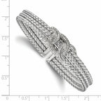 Leslie's Sterling Silver Rhodium-plated CZ Woven Cuff - Image 2
