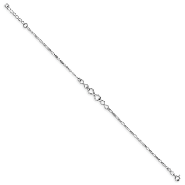 Leslie's Sterling Silver Infinity w/1in ext. Anklet - Image 2