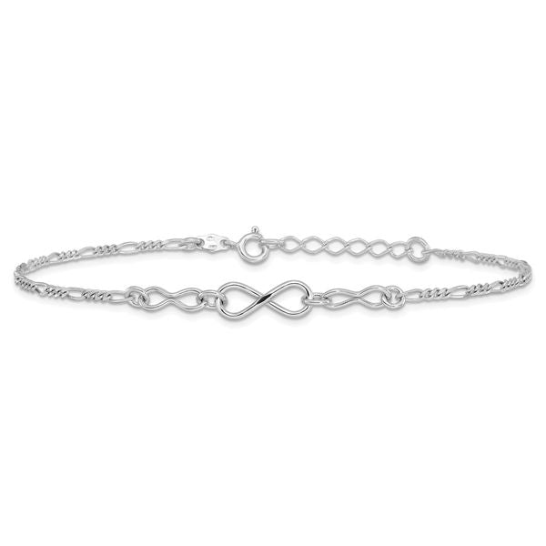 Leslie's Sterling Silver Infinity w/1in ext. Anklet - Image 3