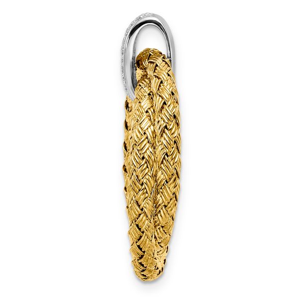 Leslie's Sterling Silver Rhodium-plated Gold-plated CZ Braided Pendant - Image 2
